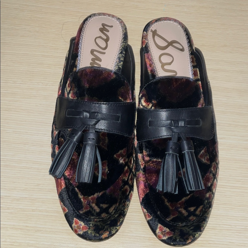 Sam Edelman Black and Multicolor Mules
